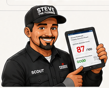 Scout holding a digital inspection report